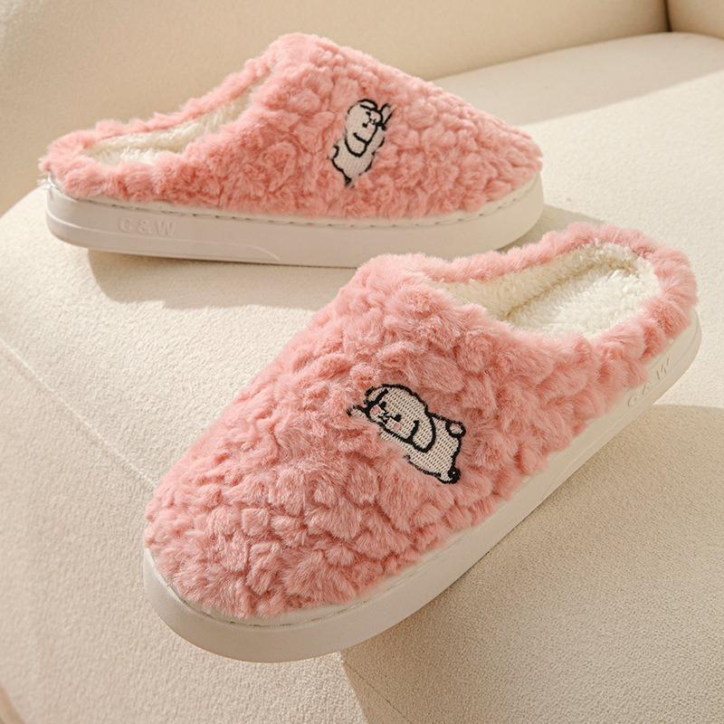 Cotton slippers women's winter new indoor home thick bottom household fluffy slippers women's winter