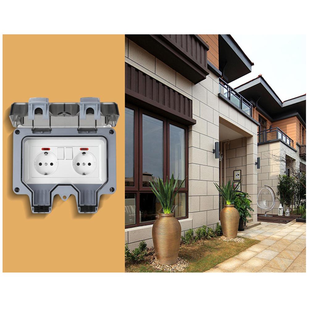 EU Type Socket Waterproof Socket Perfect For Wet Areas Tin-Phosphor Bronze Terminals For Garden Tools For Outdoor Lighting