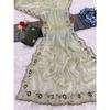 Premium Chiffon mit c Pallu Stickerei und Multi-Fadenarbeit mit Arco-Ausschnitt-Bordüre Saree