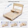 Dual-Person Folding Nostalgic Ice Sled with Backrest and Children's Ice Skates, Solid Wood Design for Outdoor Use