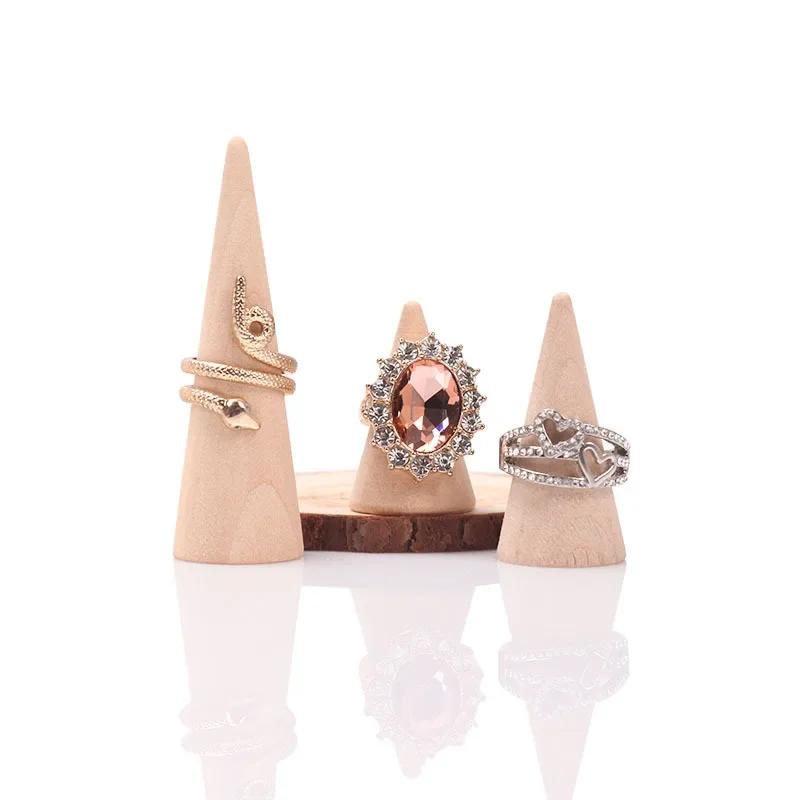 Solid Wood Cone Ring Rack, Wedding Ring, Ring Storage Display Board, Jewelry Window Display, Props, Creative Ornaments