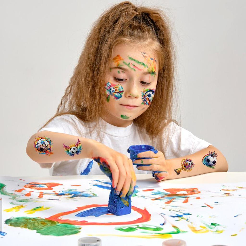 Bemalte Graffiti Fußball Temporäre Tattoos, Party-Requisiten, 20 Stück pro Set.