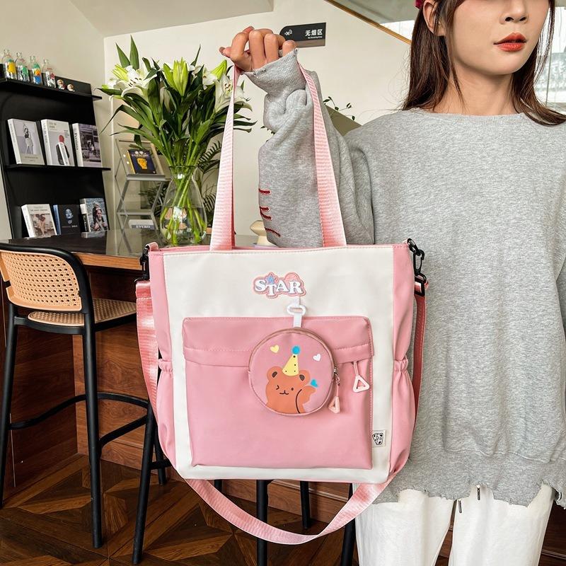 One-shoulder Messenger Bag for Tutoring, Large-capacity Students In Class, Tote Commuting, Hand-held Tutoring Homework, Anti-splashing Backpack