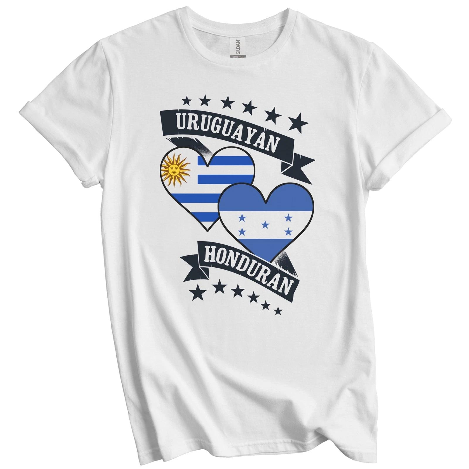 Uruguayan Honduran Heart Flags Uruguay Honduras T-Shirt S