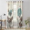 Vintage Tulip Flower Butterfly Window Curtain Living Room Luxury Valance Curtain for Bedroom Home Kitchen Decor Curtain