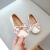 Girls Leather Shoes Soft PU Leather Kids Flats Slip-on Loafers with Ribbon Bow-knot Princess Sweet Simple Classic Size 21-34 New