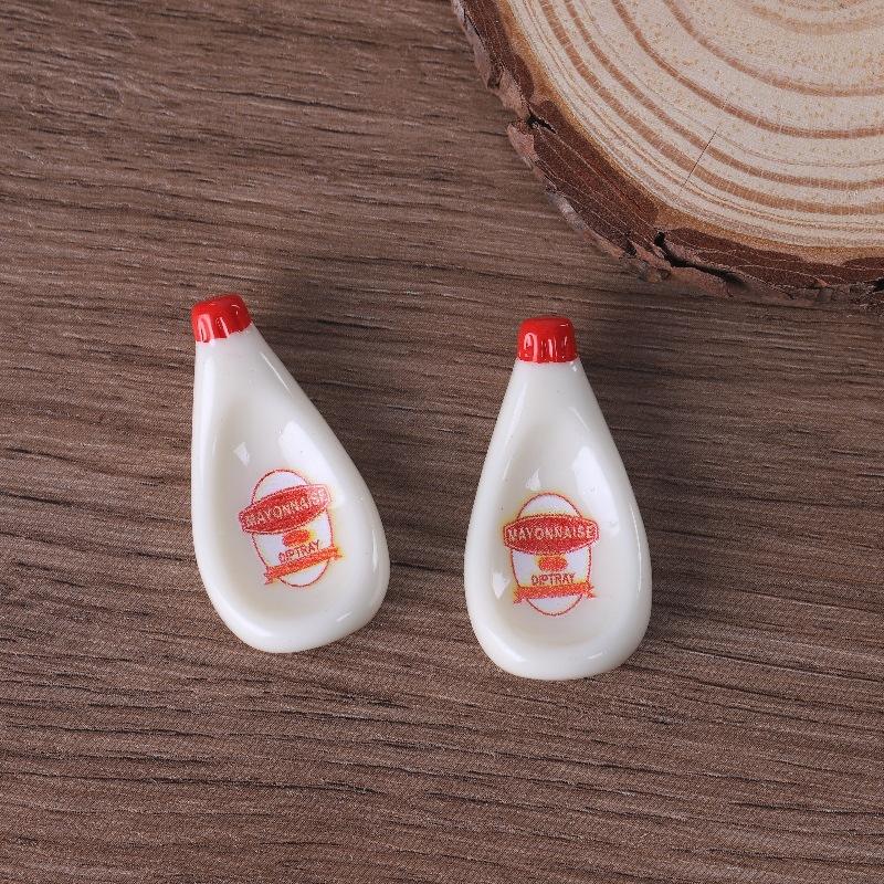 Creative simulation tomato sauce flat bottle DIY refrigerator sticker handmade material resin jewelry accessories белый