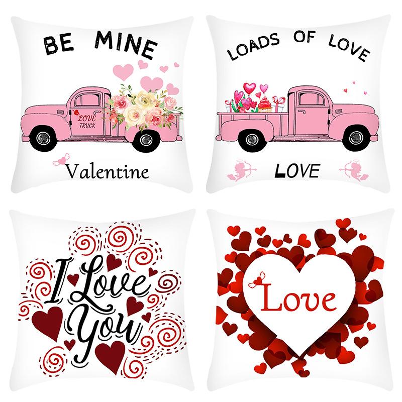

New Retro Car Print Love Style Letter Print Pillow Home Sofa Cushion Cover 45 * 45Cm pillowcase