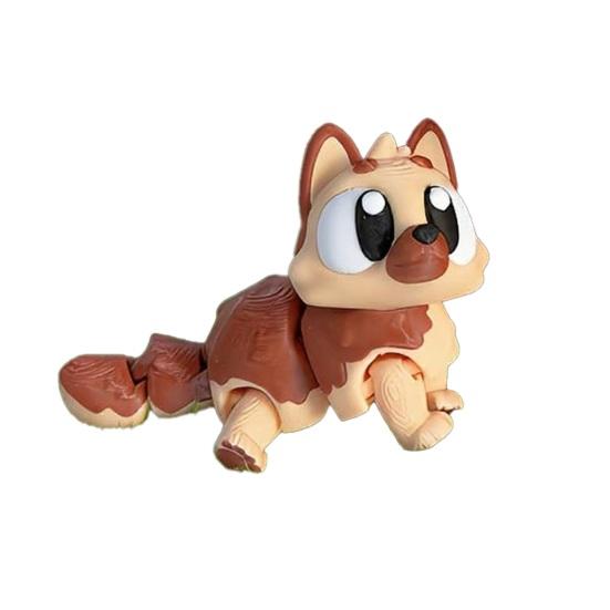 3D Printed Dog House Figurine Movable Joints Mini Puppy Figure Statue Stress Relief Fidget Toy Home Office Desktop Decoration