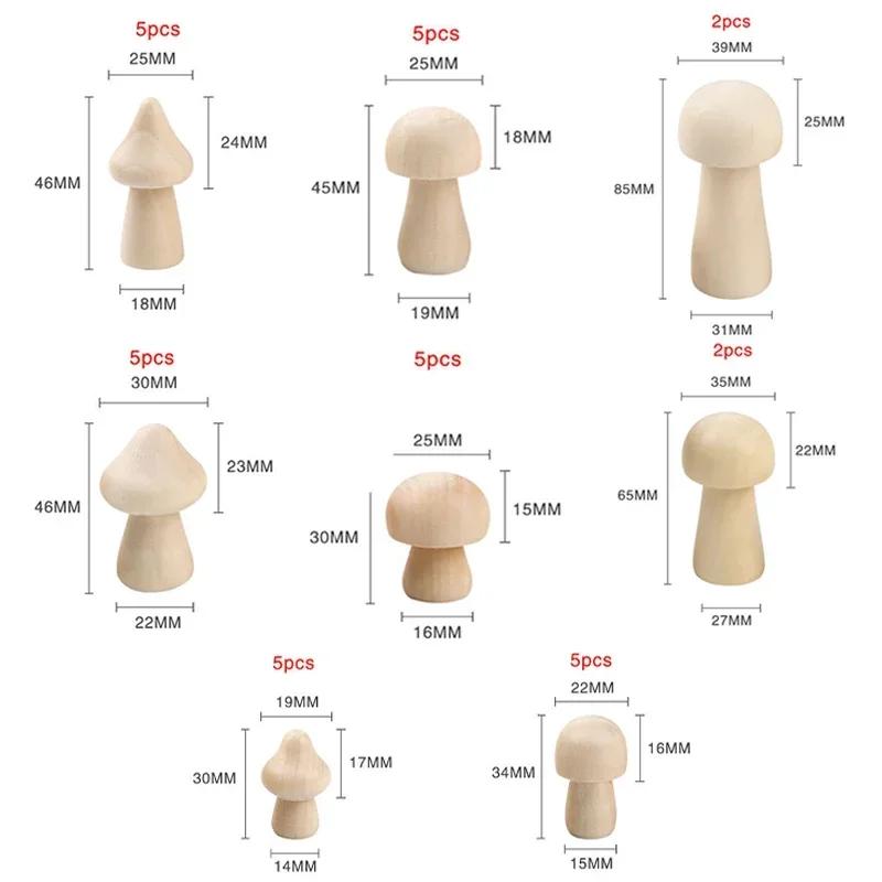 

34PCS Miniature Wooden Crafts Mushroom Scale Model Ornaments Wood DIY Mushroom Simulation Models DIY Crafts Desktop Decor Home