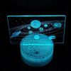 Night Desk Lamp For Children Galaxy Planets Space 3D 16 Led + Remote Control