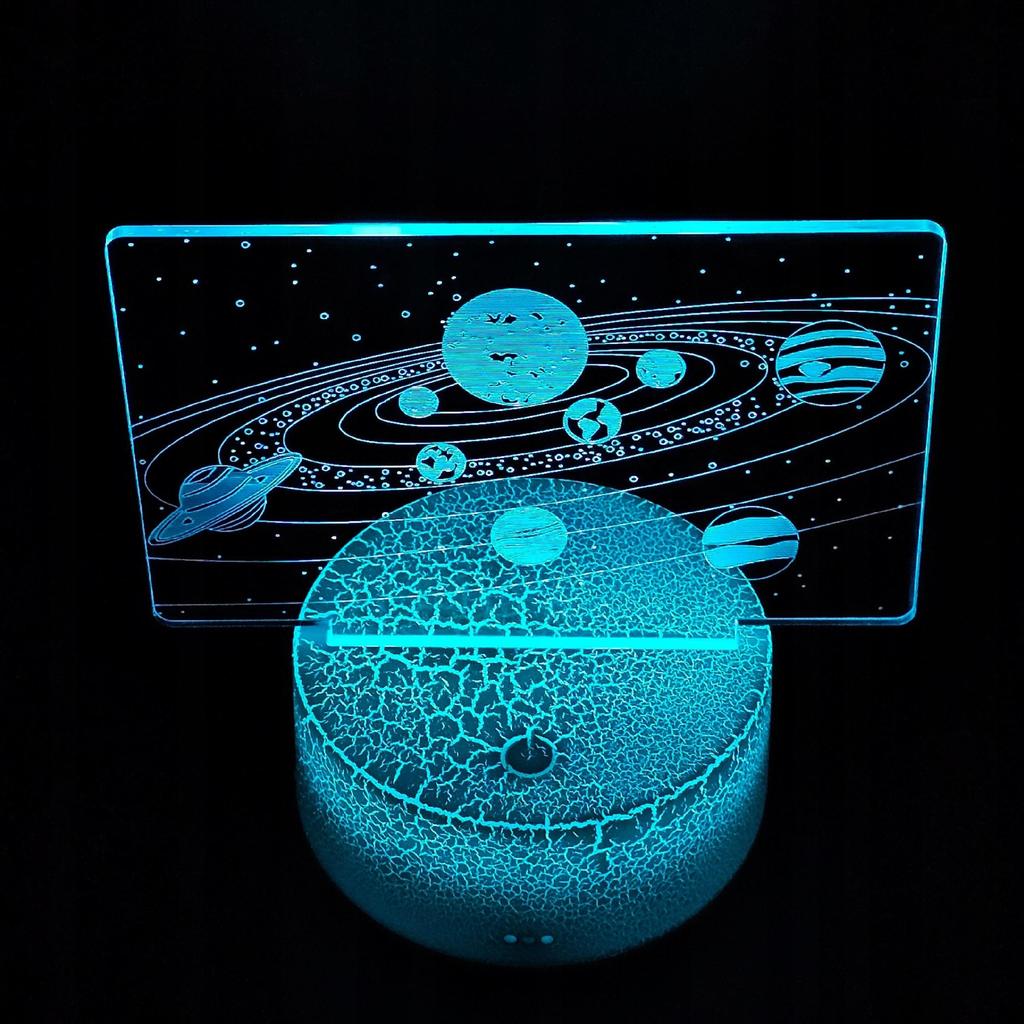 Night Desk Lamp For Children Galaxy Planets Space 3D 16 Led + Remote Control
