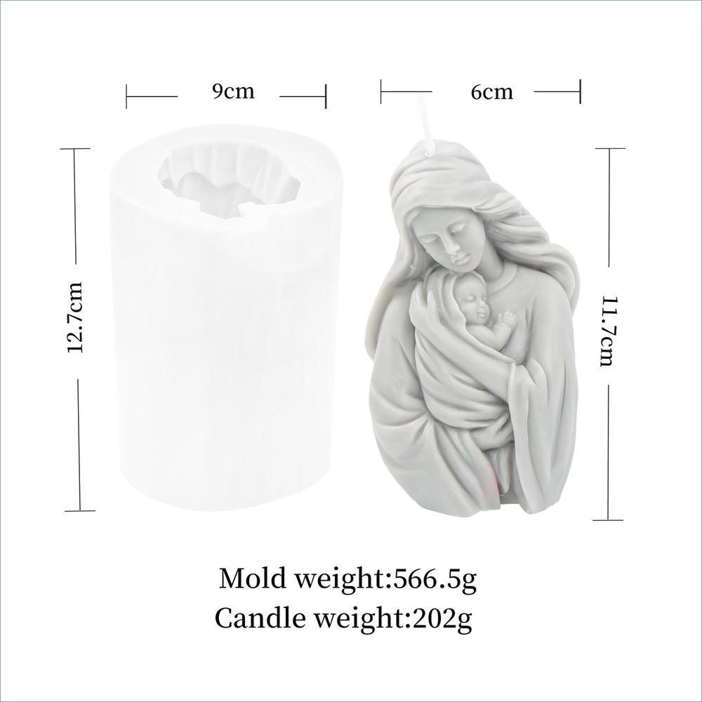Large Jesus Family Candle Silicone Mold 3D Virgin Mary Family Silicone Mold DIY Gypsum Concrete Resin Mould Home Ecclesia Decor