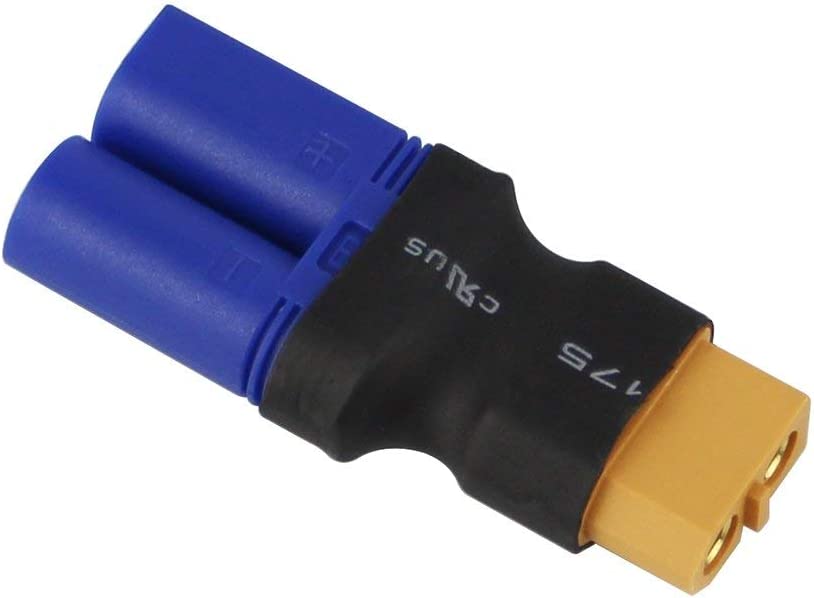 Set of 4 XT60 Female To EC5 Male Adapters | Connect LiPo Batteries To RC Devices | Ideal for Airplanes, Cars, Helicopters | Yellow, Plastic