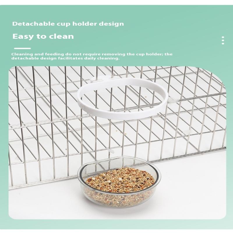 Miska na krmení ptáků Odnímatelná Průhledná miska Plastová Nádobka na jídlo Do klece Pohodlný Závěsný Krmítko na semena a vodu pro papoušky