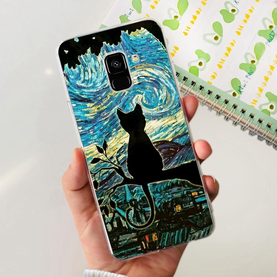 Schöne Hülle mit Aufdruck für Samsung Galaxy A8 (2018) / A8+ (2018) Weiche Silikon-TPU-Rückabdeckung für Samsung A8 A 8 Plus Handyhüllen
