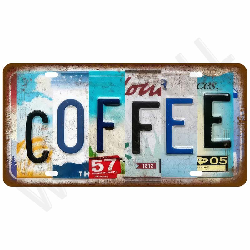 Vintage Metal Plate Tin Sign Plates Bar Retro Metal Sign Wall Art Mural Aesthetic Room Home Decor Items Poster Garage Decoration