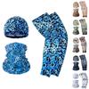 Outdoor Cycling Set Ice Silk Head Cover Face Mask Sun Protection Arm Sleeves Neck Gaiter Lightweight Breathable Fabric