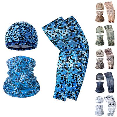 Breathable Cycling Cap Arm Sleeves and Face Cover Set Lightweight Outdoor Sports Headwear Sun Protection Accessories for Men and Women