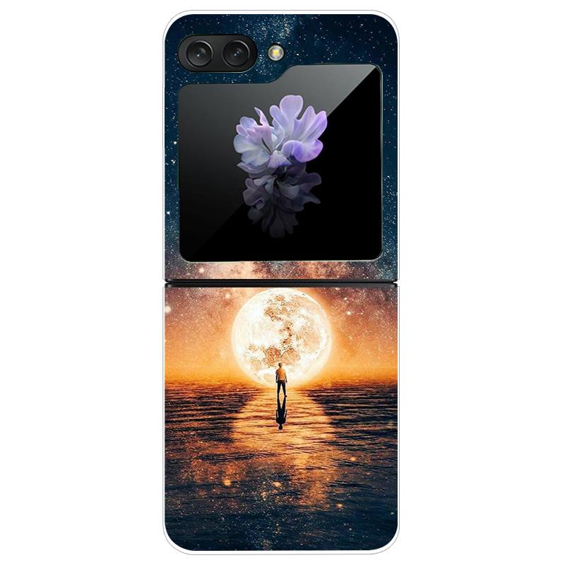 For Samsung Galaxy Z Flip 5 5G Case Cute Transparent PC Hard Case Back Cover For Samsung ZFlip5 Z Flip 5 Phone Coque Flip 5 Capa