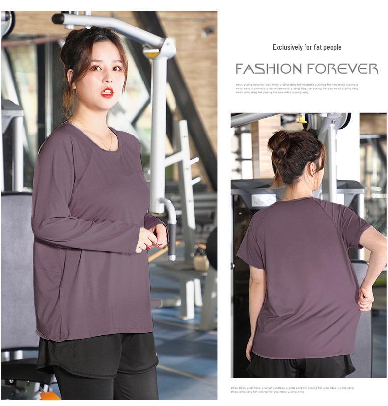 Women's Plus Size Quick-Dry Short Sleeve Yoga Top - Breathable, Casual, Slimming, for Summer Running & Sports