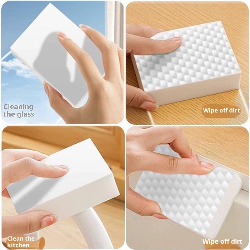 10Pcs Magic Sponge Cleaner Multi-Functional Melamine Cleaning Sponges For Pool Cue Household Bathroom Cleaning Tools
