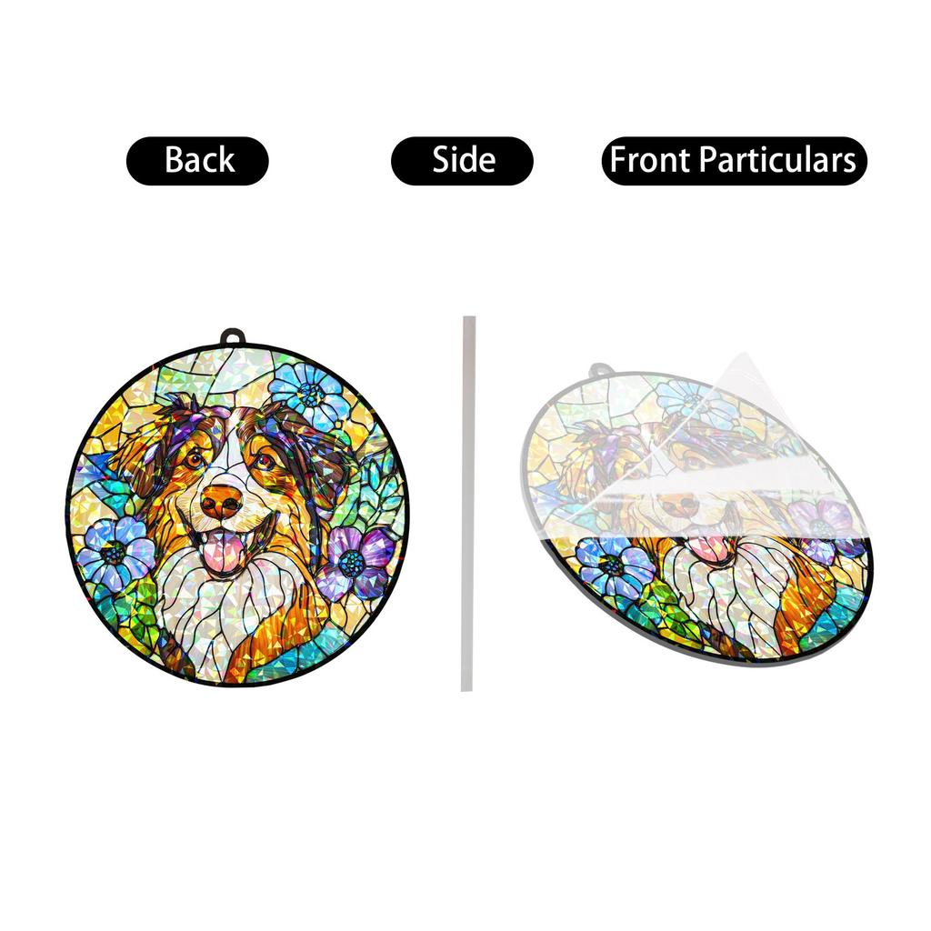 Světelné Průhledné Závěsné Ozdoby - Plastové 2D Ploché Ozdoby - Jednostranné 3,9 palce Vánoční Dekorace Na Stěny A Dveře