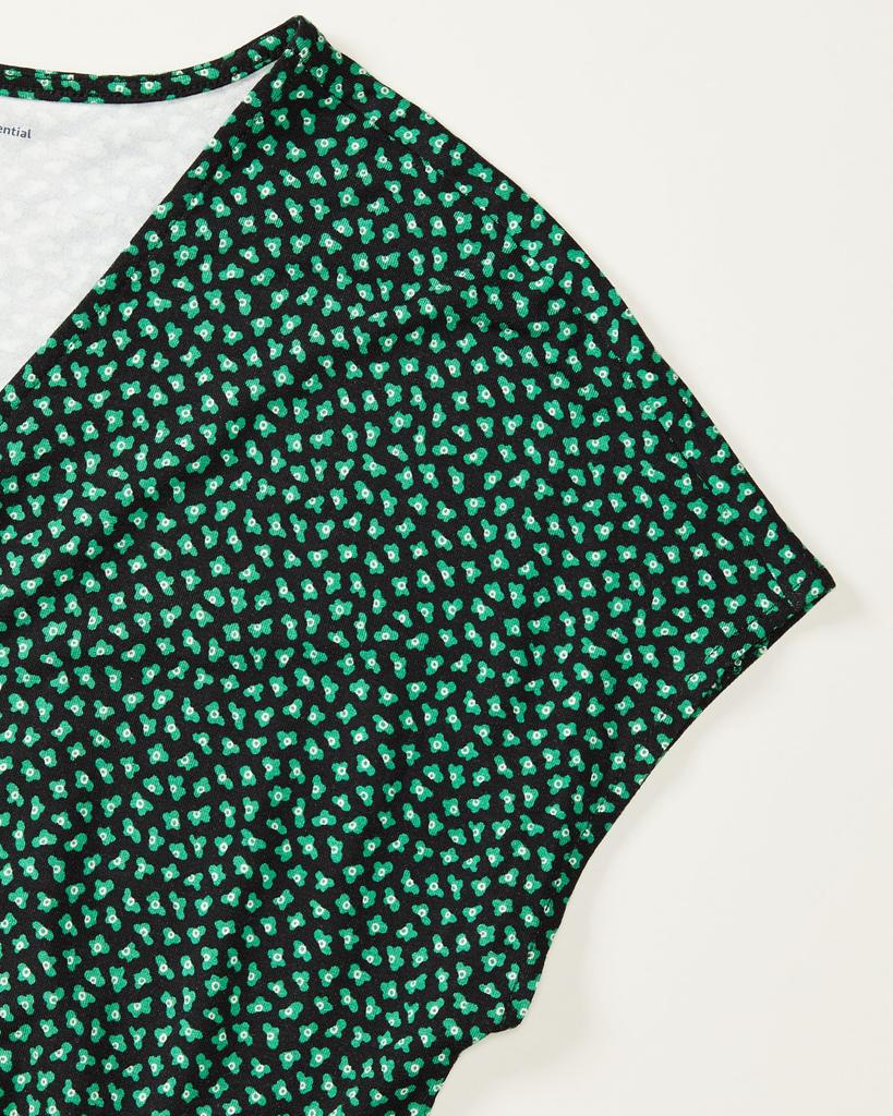 Amazon Essentials Cropped Jumpsuit with Wide Elastic Short Cloud Size M Women's Legs, Waist, Sleeves, Print,