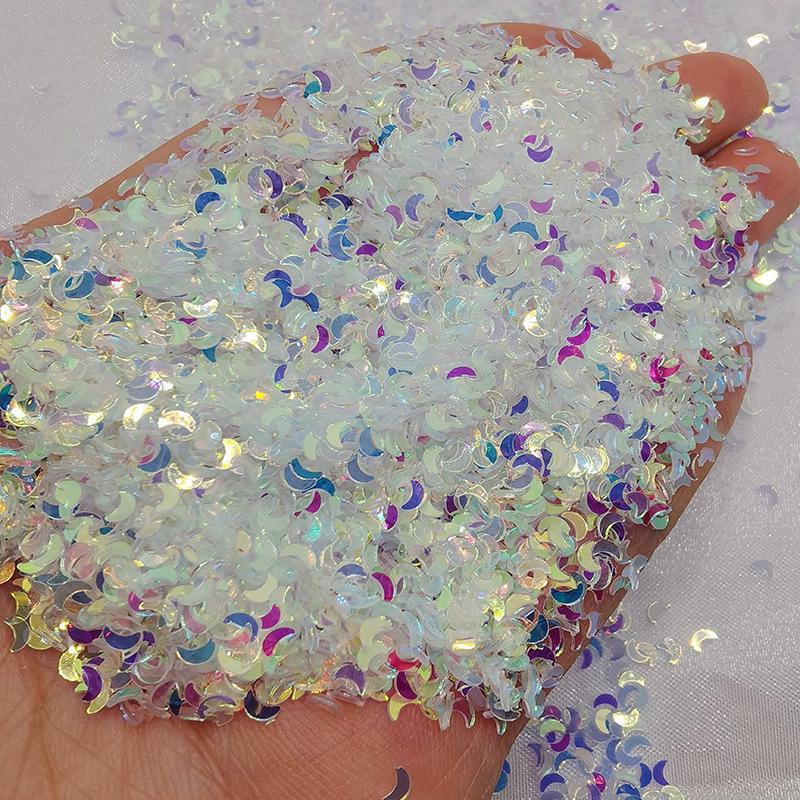 

Прозрачный точечный золотой блестящий макияж для глаз и украшения ногтей с блестящими бусинами для поделок своими руками 3mm Moon - 10g/bag золотой/прозрачный