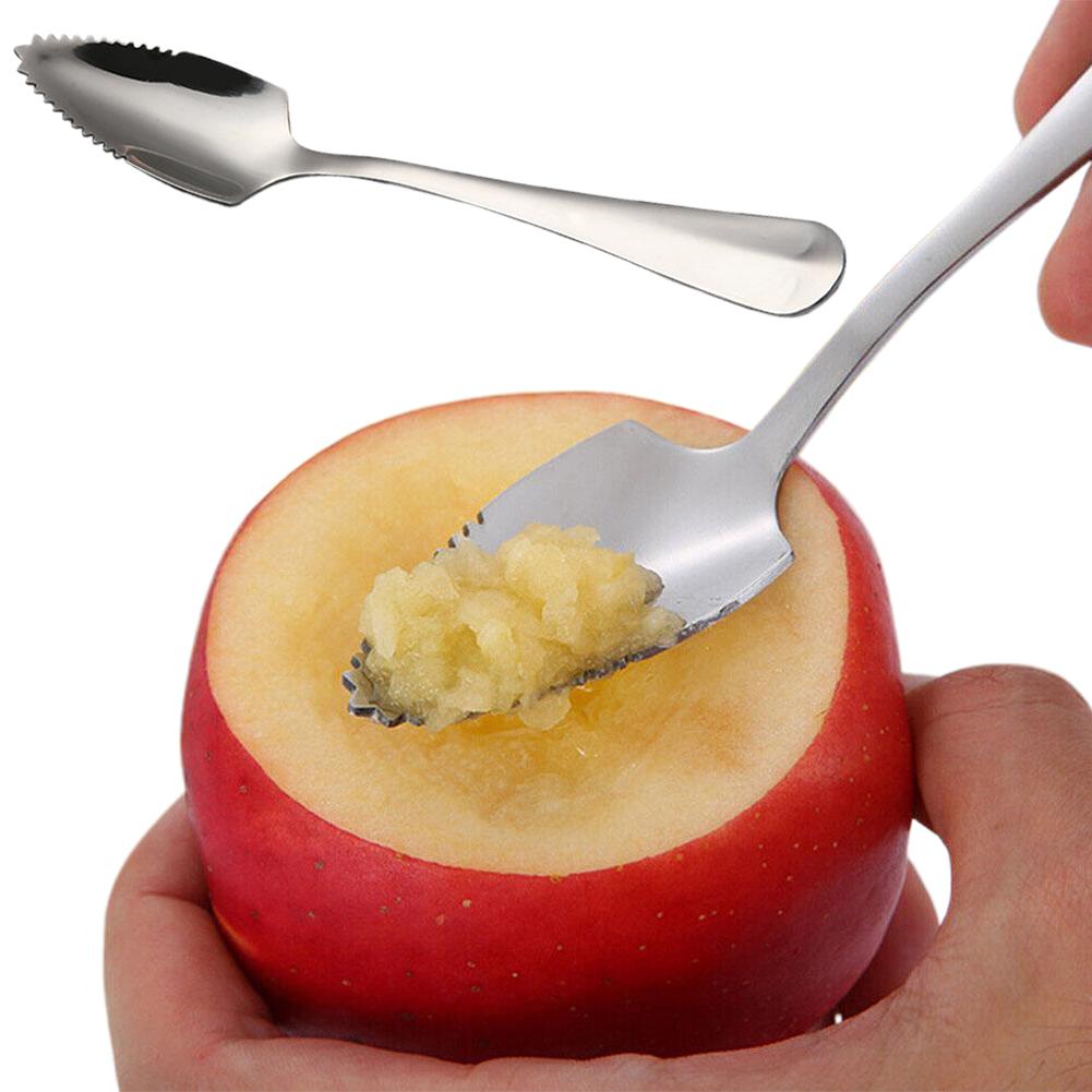 4Pcs Dessert Tea Coffee Spoon 15cm Long Handle Fruit Grapefruit Spoon Serrated Edge Stainless Steel Tableware Flatware
