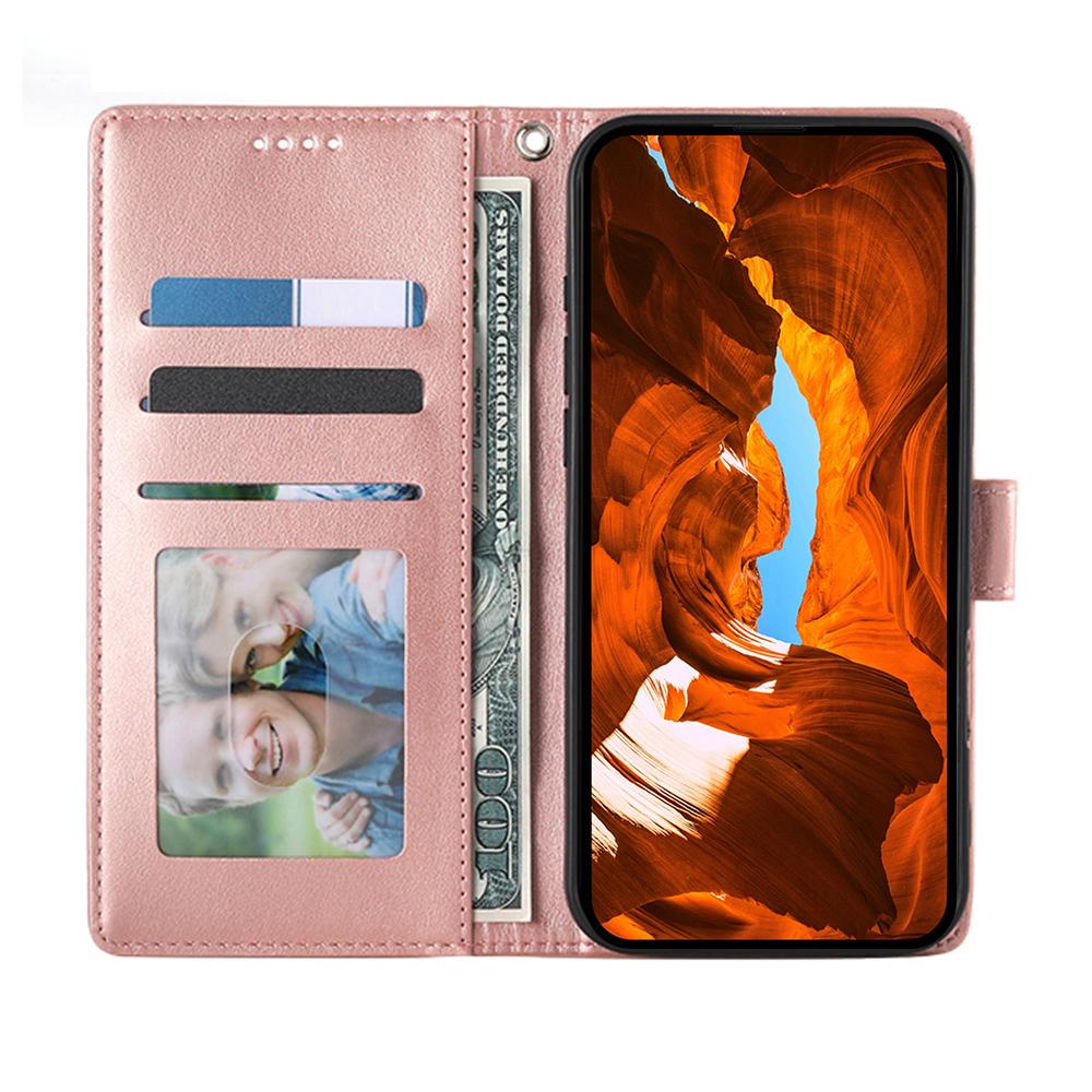 Etui portfelowe dla Honor X6c 4G/X5b/X5b Plus z nadrukiem motyla i kwiatów, skórzane PU, pokrowiec na telefon z paskiem na nadgarstek