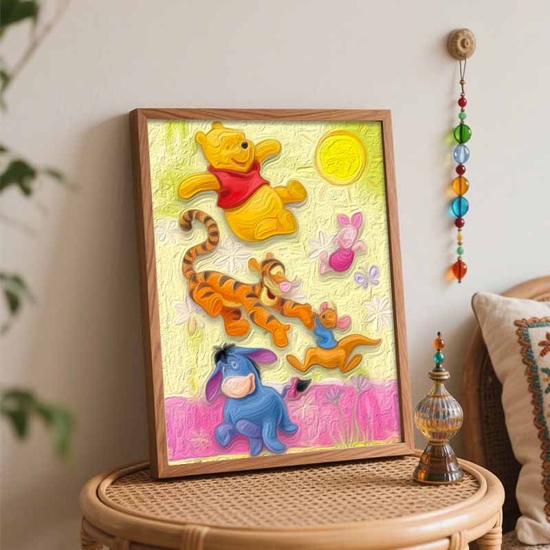 Disney Oil Painting Kit Painting Winnie the Pooh Art Home Bedroom Wall Decor Gift
