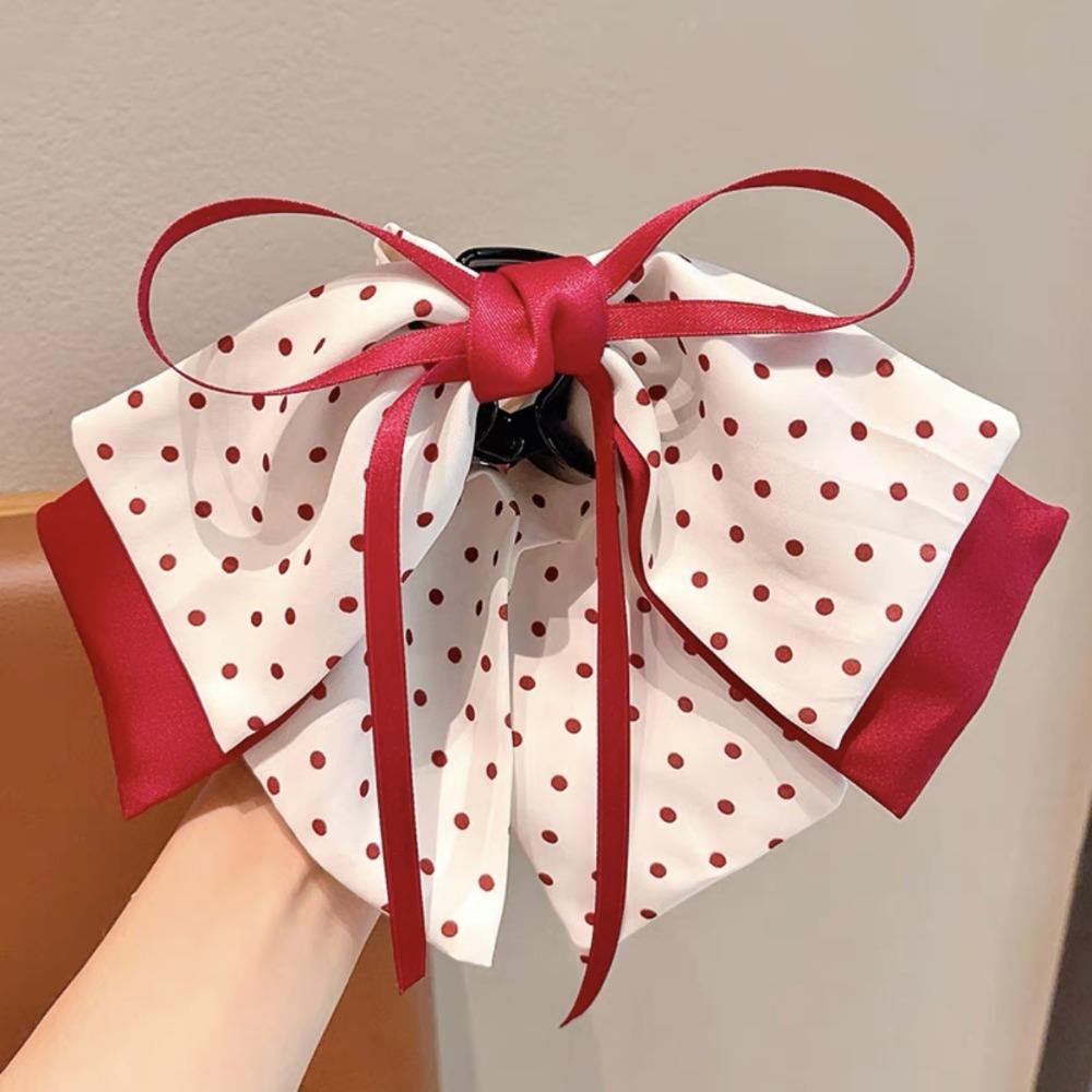 Bow Ponytail Buckle Clip Korean Style Princess Hair Claw Cute Sweet Bow Hair Clip  Girls