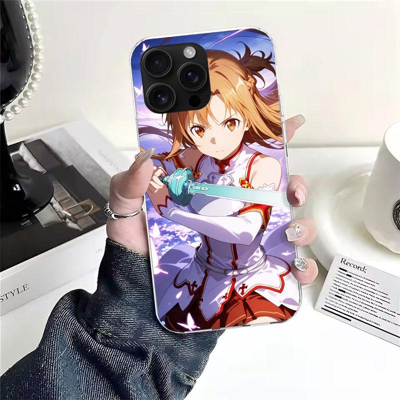 Sword Art Online Yuuki Asuna Soft Phone Case For IPhone 11 17 Air 16E 16 Pro Max 15 + 14 Plus 13 Mini 12 Apple 7 SE 8 Fundas Coq