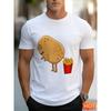 Funny Potato French Fries Graphic T Shirts For Men Fashion Summer Short Sleeve 3D Printed T-shirts Casual Oversized Kids Tees