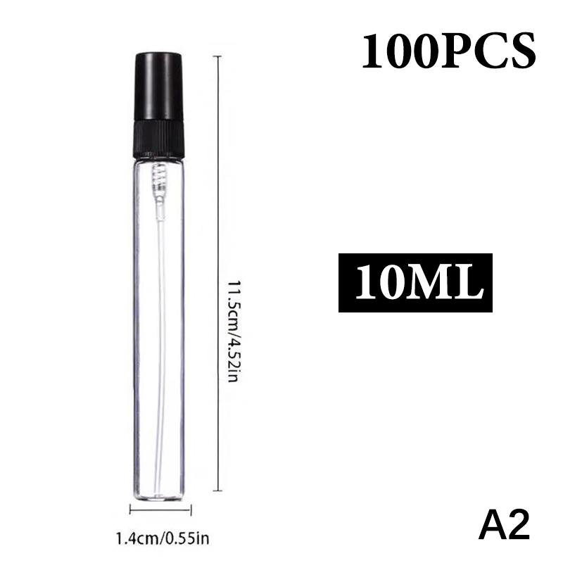 100 Stuks 10ml 5ml 3ml Glazen Sprayflesje Draagbaar Mini Navulbaar Parfuum Lege Fles Verstuiver Pomp Sprayflesje Transparant