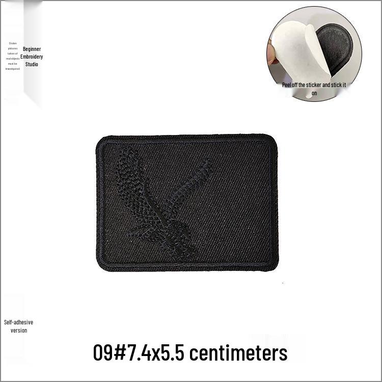 Self-Adhesive Black Letter Embroidery Patch for Clothing
