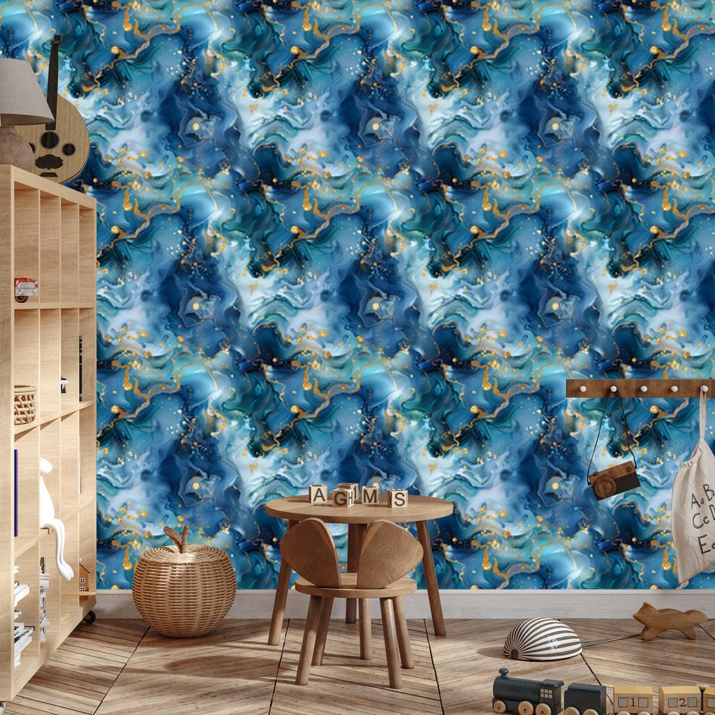 Ink blue, turquoise, navy blue and azure wallpaper 50x1000