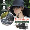 Wide Brim Sun Hat with Neck Flap for Men Women Adjustable Outdoor 50+UPF Protection Safari Cap Hiking Fishing Hat