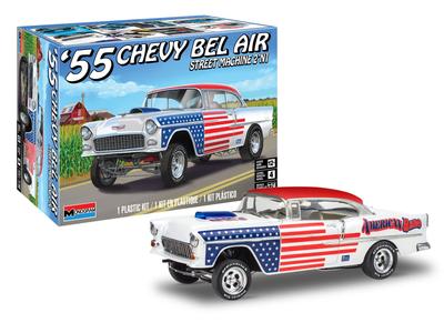 Plastikový model auta Revell 55 Chevy Bel Air Street Machine, barva lití, 1:24, Revell 14519