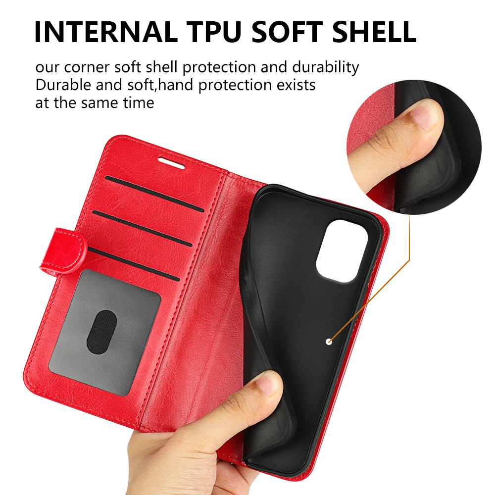 For Motorola Moto G55 5G Wallet Case Crazy Horse Texture Stand Leather Phone Cover