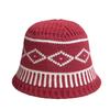 Autumn and Winter Rhombus Pattern Woolen Hat for Female Couple Casual Versatile Warm Ear Protection Cold Hat Knitted Hat