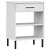 VidaXL Console Cabinet with Metal Legs White Solid Pine Wood OSLO 351002