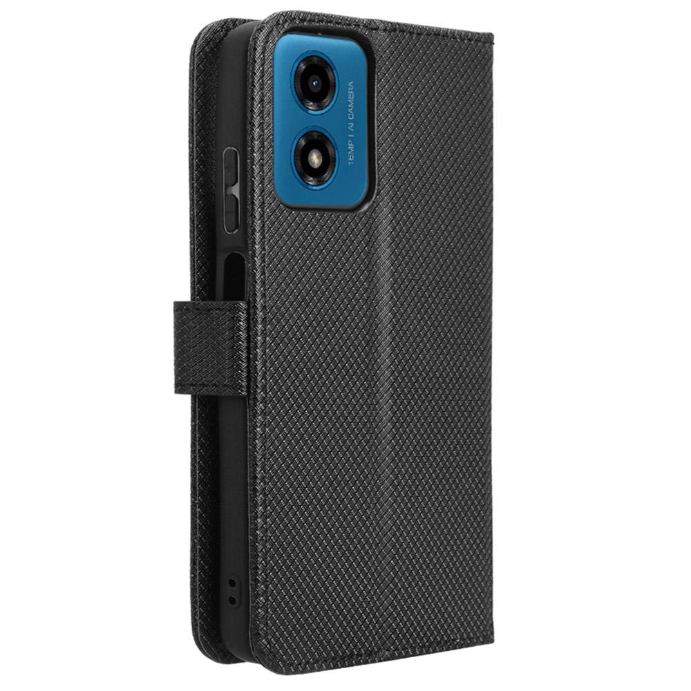 For Motorola Moto G04 4G/G04s 4G/G24 4G/G24 Power/E14 4G Magnetic Case Diamond Texture Wallet Anti-Drop Cover