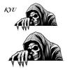Halloween Car Decorations Skeleton Sticker Peeking Decal for Window Bumper, Removable Vinyl Graphics Waterproof Horror Skull Wall Laptop Decoration