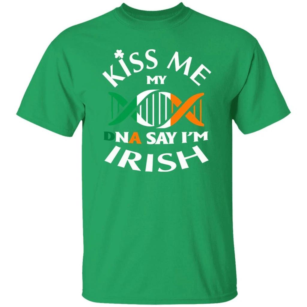 Kiss Me My DNA say I'm Irish St Patrick Day Unisex t-shirt 4XL 5XL 6XL Irish Gre