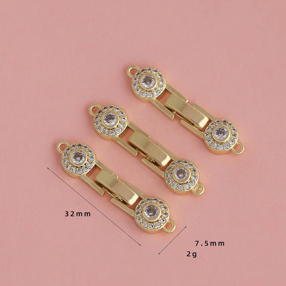 4PCS Inlaid Zircon Bracelet Clasps Pearl Accent DIY Bracelet Findings Pearl Clasps  Jewelry Crafting