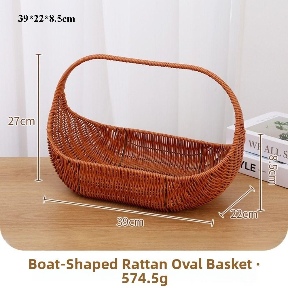 with Handle Imitation Rattan Storage Baskets Household Handwoven Home Decoration Braid Basket 8 Styles