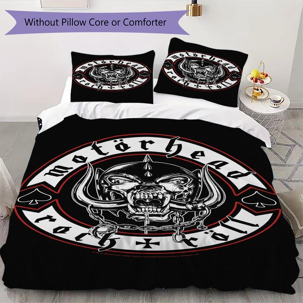 Motrhead Pattern Bedding uilt Set uilt Cover Pillowcase Home Decoration Birthday Gift (1*duvet cover + 2*pillowcase without core)