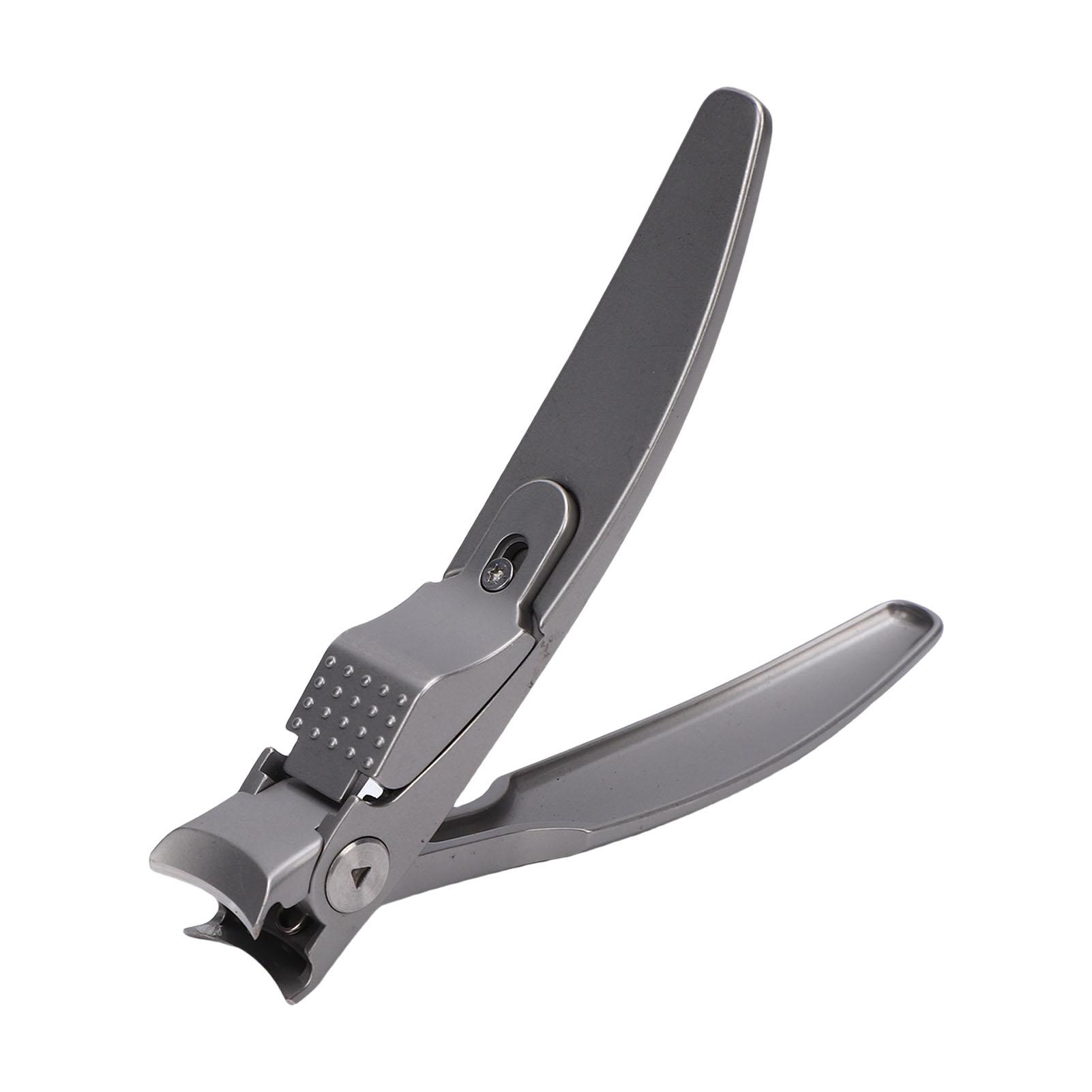 Wide Jaw Opening Fingernail Clipper Beveled Head Heavy Duty Large Toe Nail Clipper with Nail File Silver